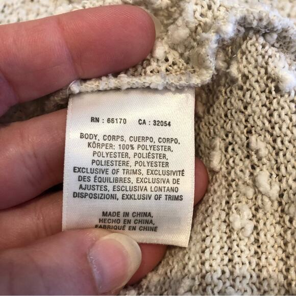 Anthropologie Akemi + Kin cream tan striped floral lace up trim knit top Small - Picture 11 of 14